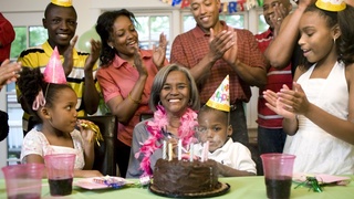 Family celebrating a birthday